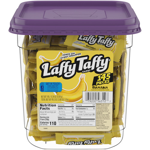 Laffy Taffy Banana Taffy, 0.34 Ounce, 145 Per Box, 8 Per Case